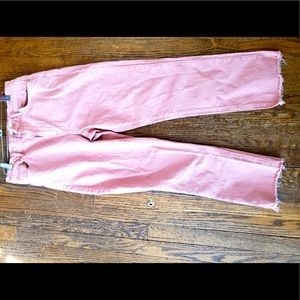 LOFT | Blush pink straight leg jeans. Raw Hem. Like New.